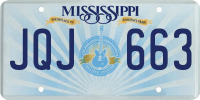 MS license plate JQJ663