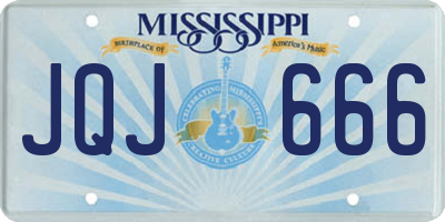 MS license plate JQJ666