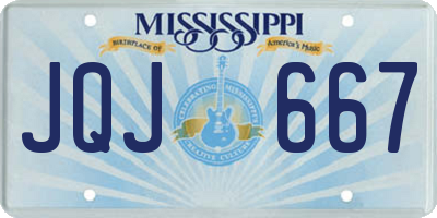 MS license plate JQJ667