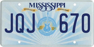 MS license plate JQJ670