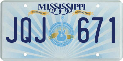MS license plate JQJ671