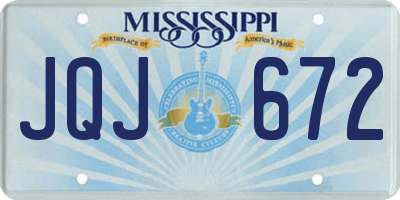 MS license plate JQJ672