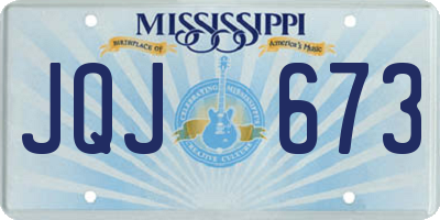 MS license plate JQJ673