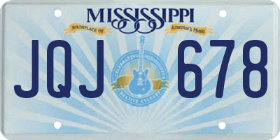MS license plate JQJ678