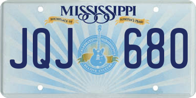 MS license plate JQJ680