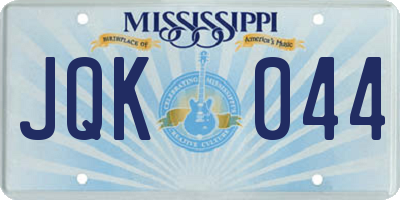 MS license plate JQK044