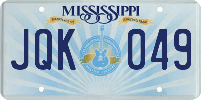 MS license plate JQK049