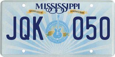 MS license plate JQK050