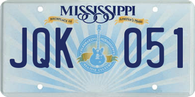 MS license plate JQK051