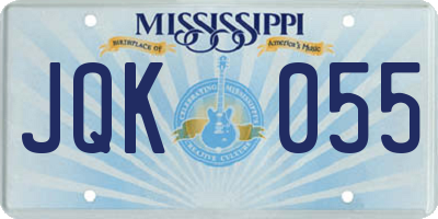 MS license plate JQK055