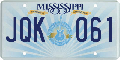 MS license plate JQK061