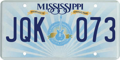 MS license plate JQK073