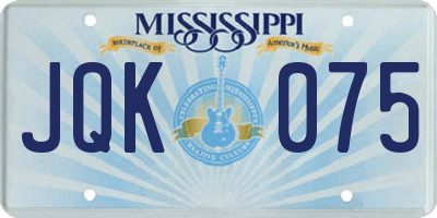 MS license plate JQK075
