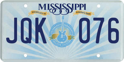 MS license plate JQK076