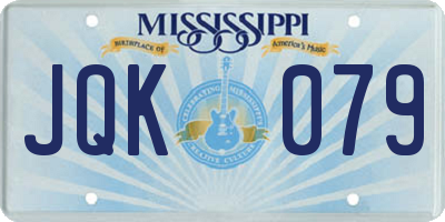MS license plate JQK079