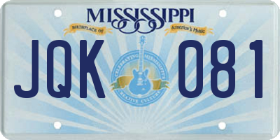 MS license plate JQK081