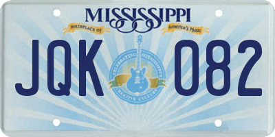 MS license plate JQK082