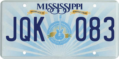 MS license plate JQK083