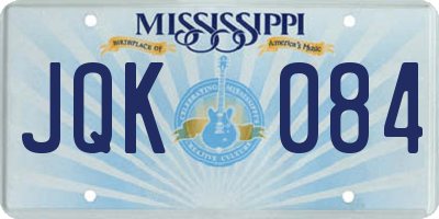 MS license plate JQK084