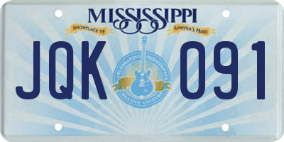 MS license plate JQK091