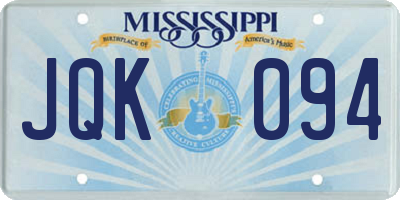 MS license plate JQK094