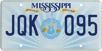 MS license plate JQK095