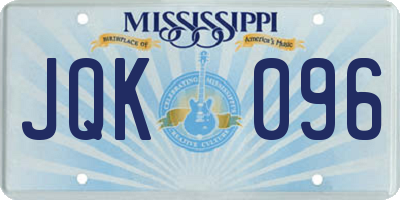 MS license plate JQK096