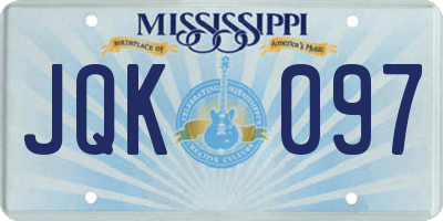 MS license plate JQK097