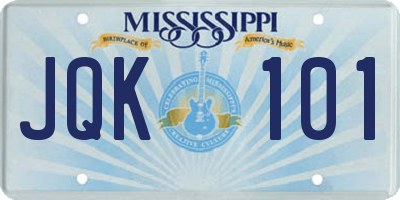 MS license plate JQK101