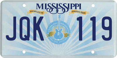 MS license plate JQK119