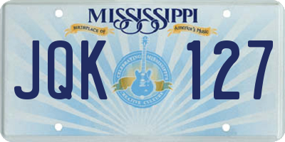 MS license plate JQK127