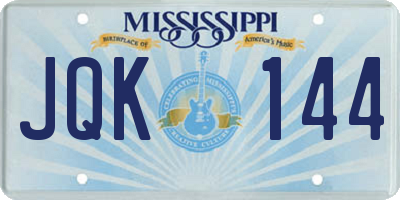 MS license plate JQK144