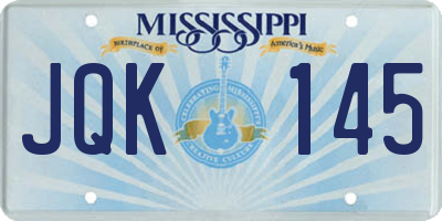 MS license plate JQK145