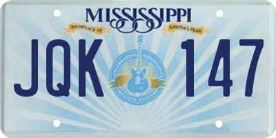 MS license plate JQK147