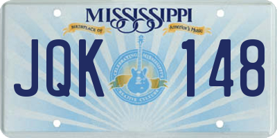 MS license plate JQK148