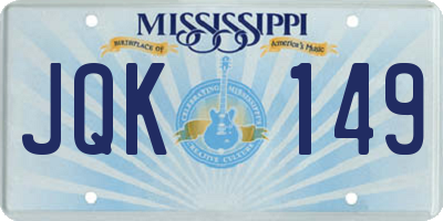 MS license plate JQK149