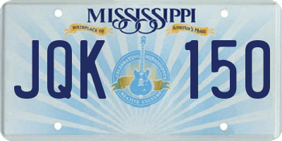 MS license plate JQK150