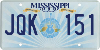 MS license plate JQK151