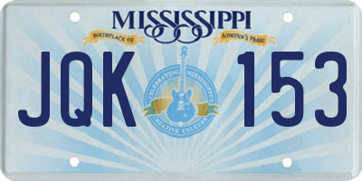 MS license plate JQK153