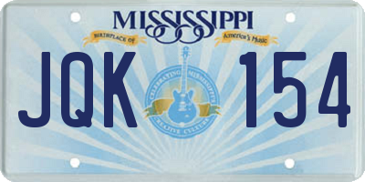 MS license plate JQK154