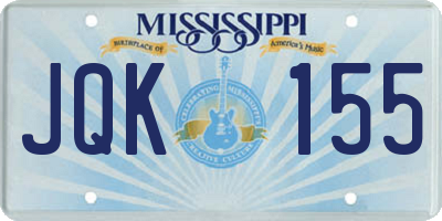 MS license plate JQK155