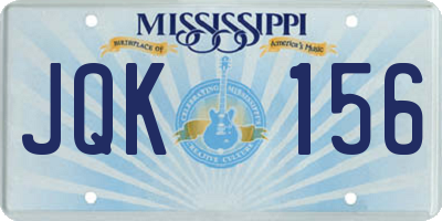 MS license plate JQK156