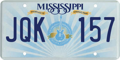 MS license plate JQK157