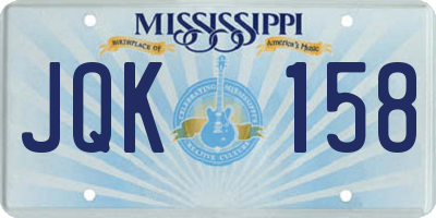 MS license plate JQK158