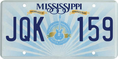 MS license plate JQK159
