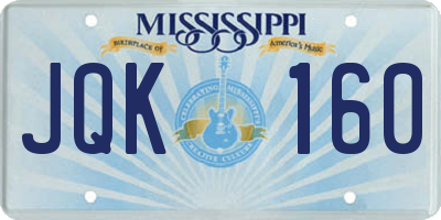 MS license plate JQK160