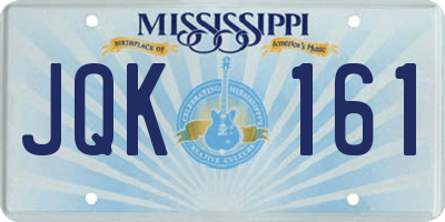 MS license plate JQK161