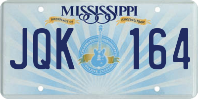 MS license plate JQK164