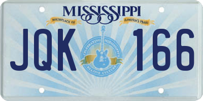 MS license plate JQK166