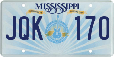 MS license plate JQK170